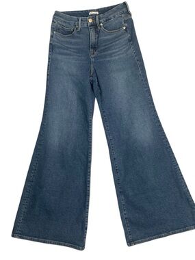 Good American Dark Blue Wide Leg Flare Jeans